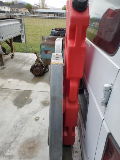 Mercenary Rear Bumper with dual swingouts and 6-gallon Rotapax mounts