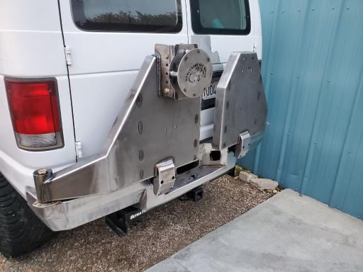 Mercenary Rear Bumper with dual swingouts and 6-gallon Rotapax mounts